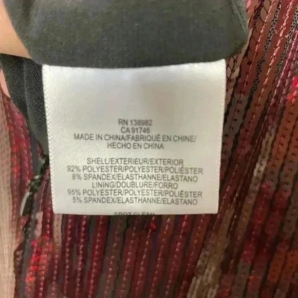 DRESS the Population NWT Frankie Sequin Fringe Midi Dress Size XS Red Black. - Picture 8 of 11